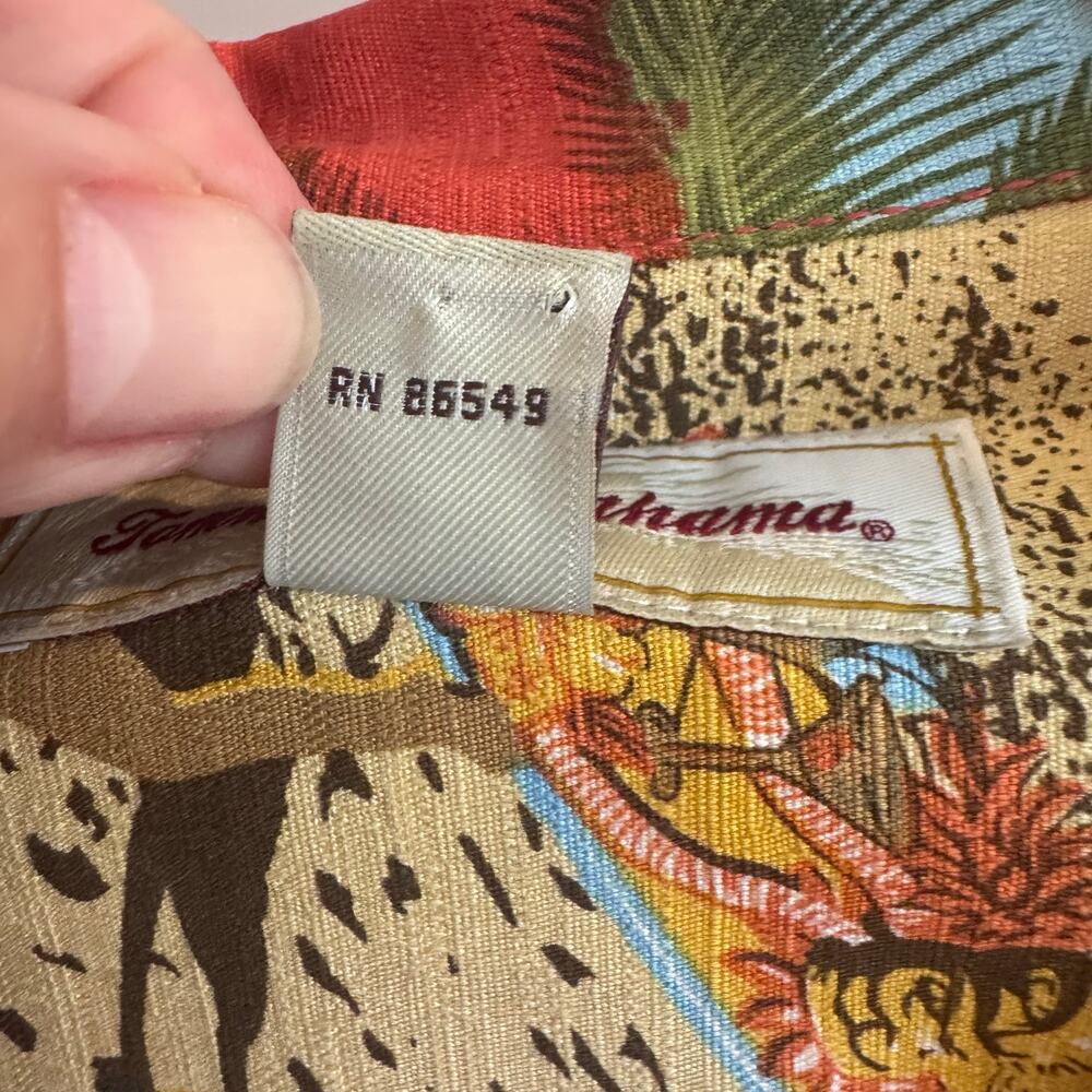 Vintage Tommy Bahama 100% Silk California Postcard Hawaiian Shirt M - Picture 3 of 6